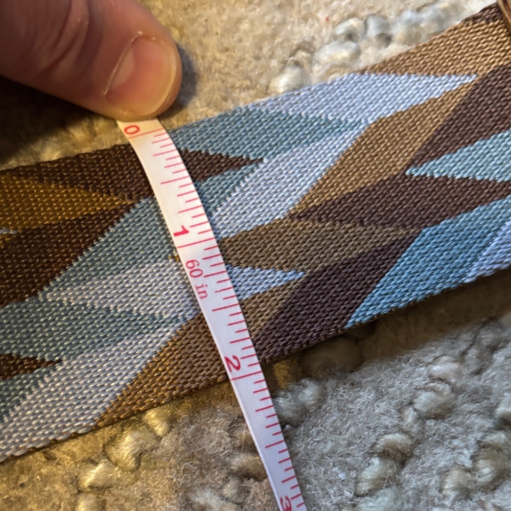 Geometric Pattern Bag Strap in Blue and Brown - Picture 7 of 9